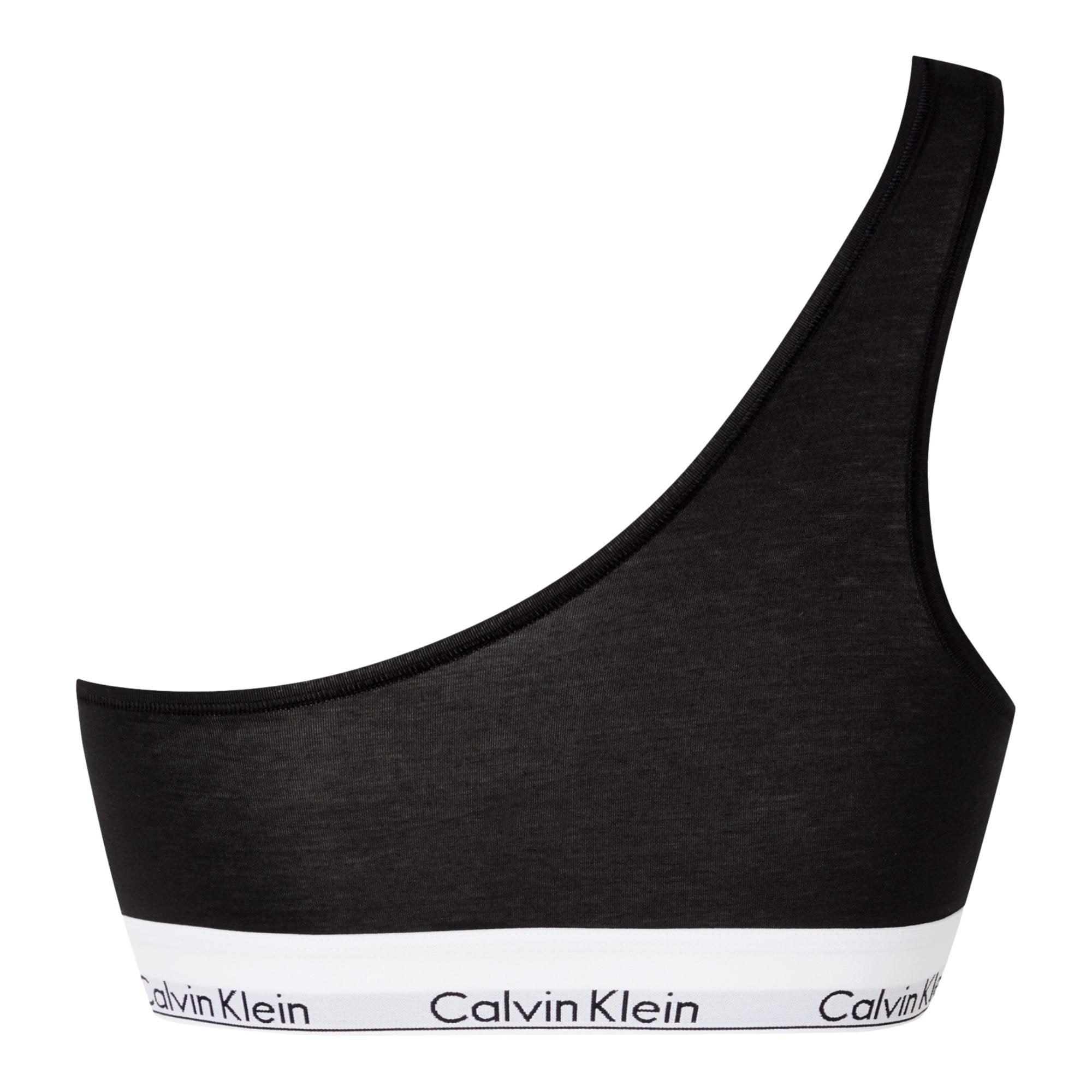 Calvin Klein Modern Cotton One Shoulder Bralette - Black - Utility Bear  Apparel & Accessories