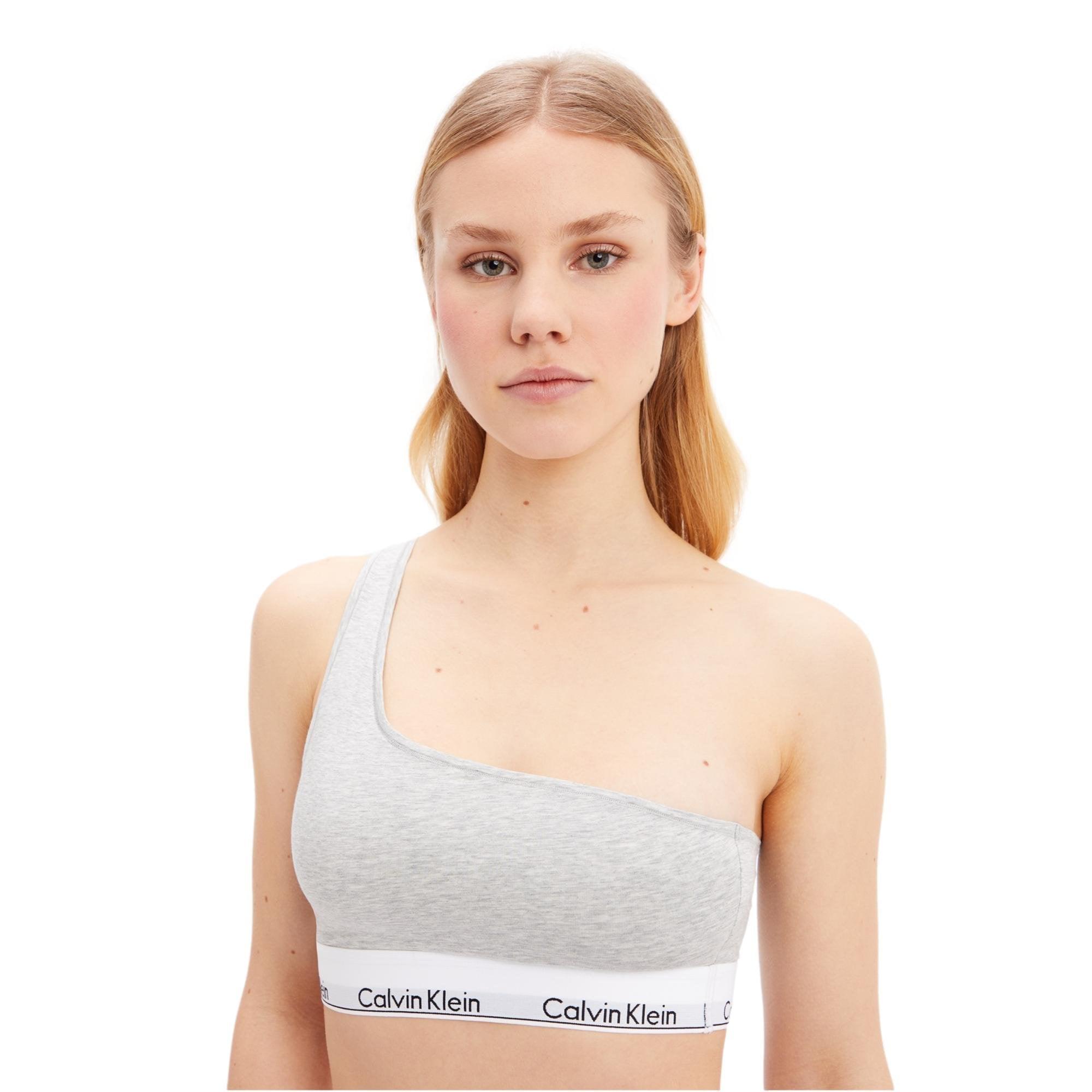 Calvin Klein Modern Cotton One Shoulder Bralette - Grey Heather - Utility  Bear Apparel & Accessories