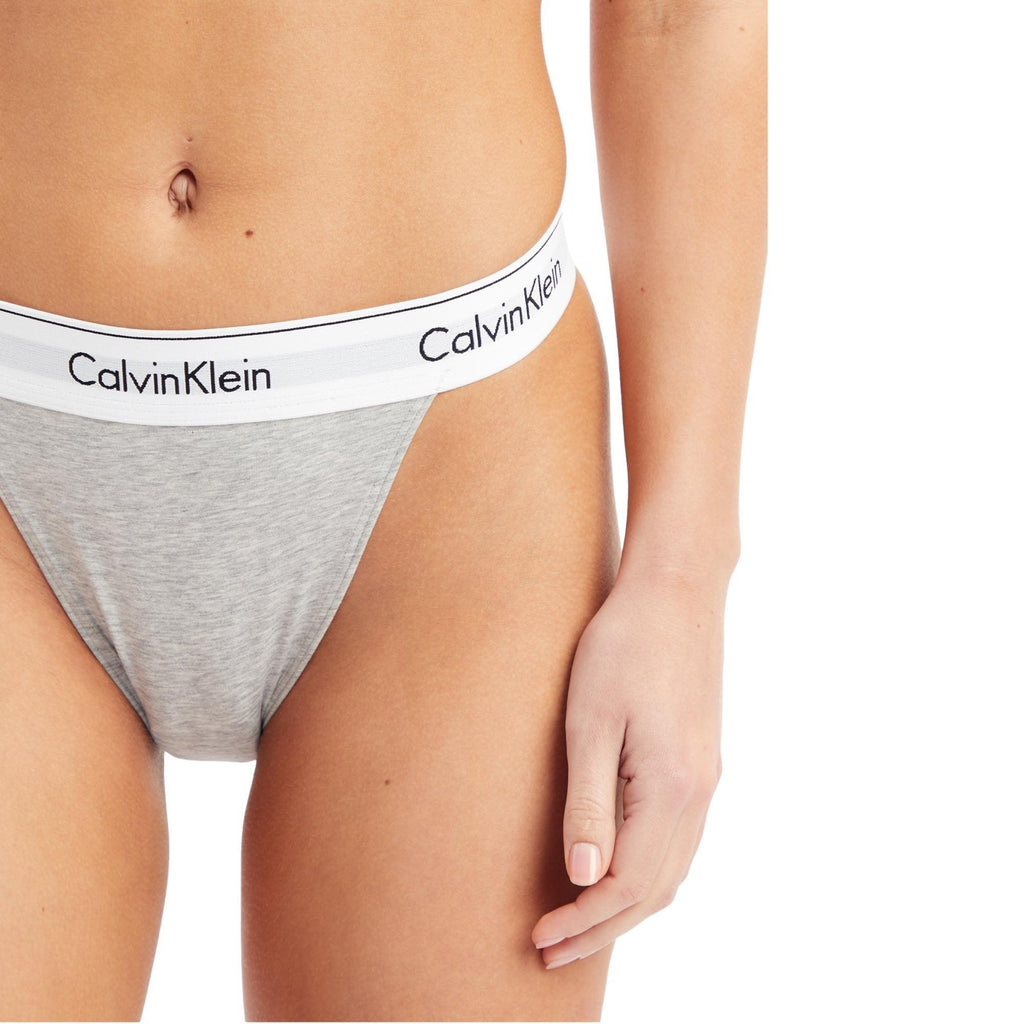 Calvin Klein Modern Cotton String Thong - Grey Heather - Utility Bear