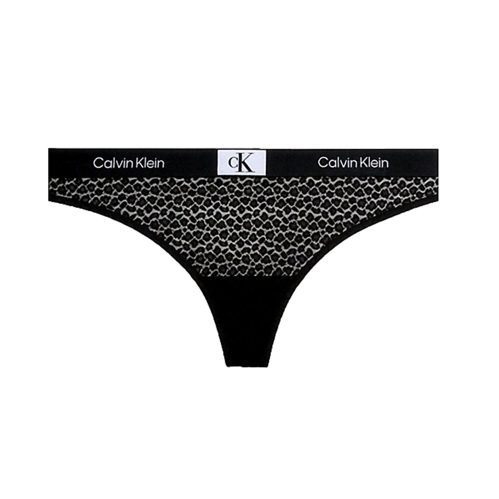 Calvin Klein Plus Size CK96 Lace Thong - Black - Utility Bear