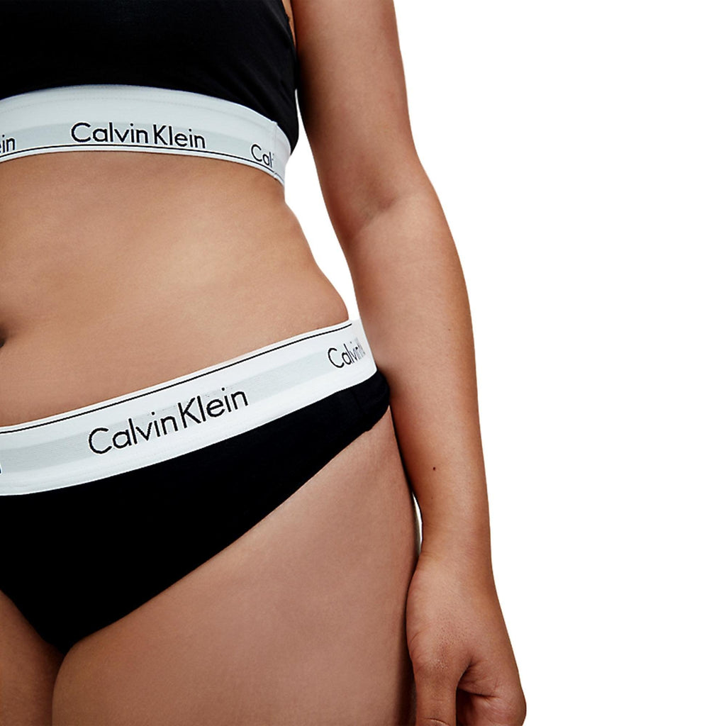 Calvin Klein Plus Size Modern Cotton Thong - Black - Utility Bear