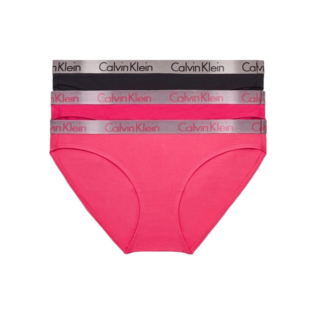 Calvin Klein Radiant Cotton Bikini 3 Pack - Pink Splendor/Briar Rose/Black - Utility Bear
