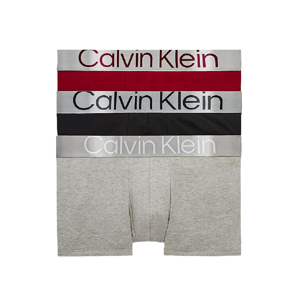 Calvin Klein Steel Cotton Trunk 3 Pack - Red Carpet/Black/Grey Heather - Utility Bear