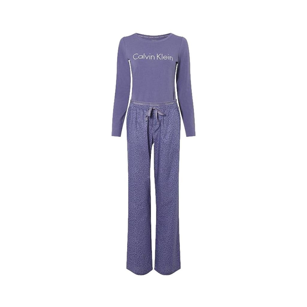 Calvin Klein Women's Pants Pyjama Set - Textured Bark Print/Bleached Denim - Utility Bear