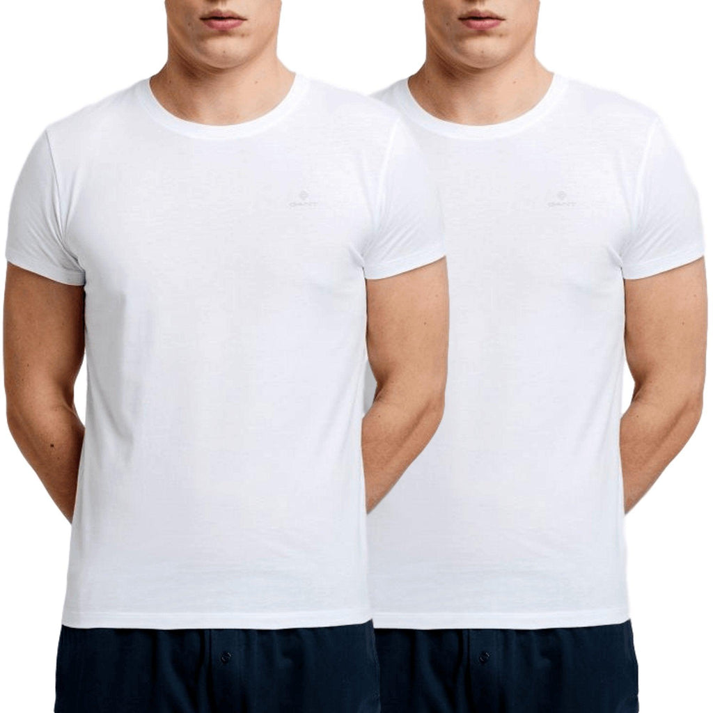 Gant 2 Pack Stretch Cotton Crew Neck T-Shirt - White - Utility Bear