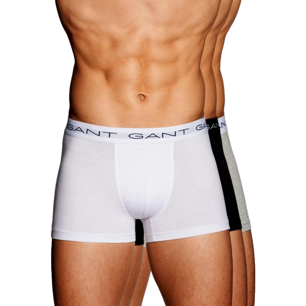 Gant 3 Pack Stretch Cotton Trunks - Black/White/Grey - Utility Bear