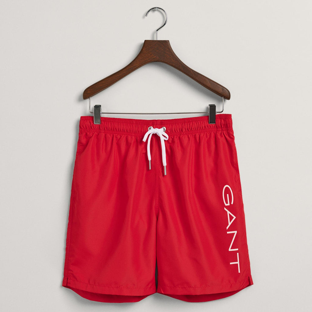 GANT Lightweight Logo Swim Shorts - Bright Red - Utility Bear