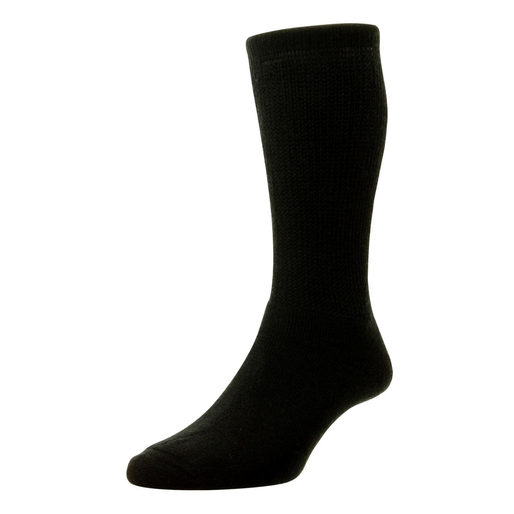 Hj Hall Wool Diabetic Socks - Black - Utility Bear