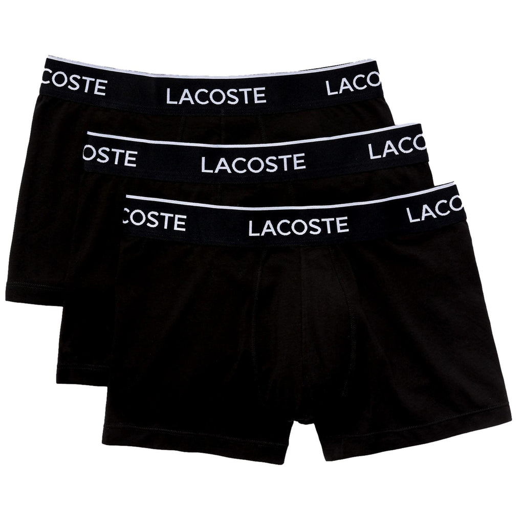 Lacoste Casual Cotton Stretch 3 Pack Trunks - Black - Utility Bear