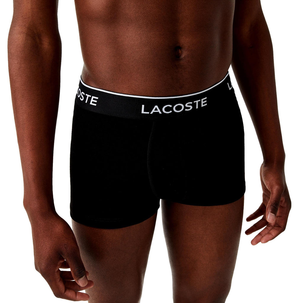 Lacoste Casual Cotton Stretch 3 Pack Trunks - Black - Utility Bear