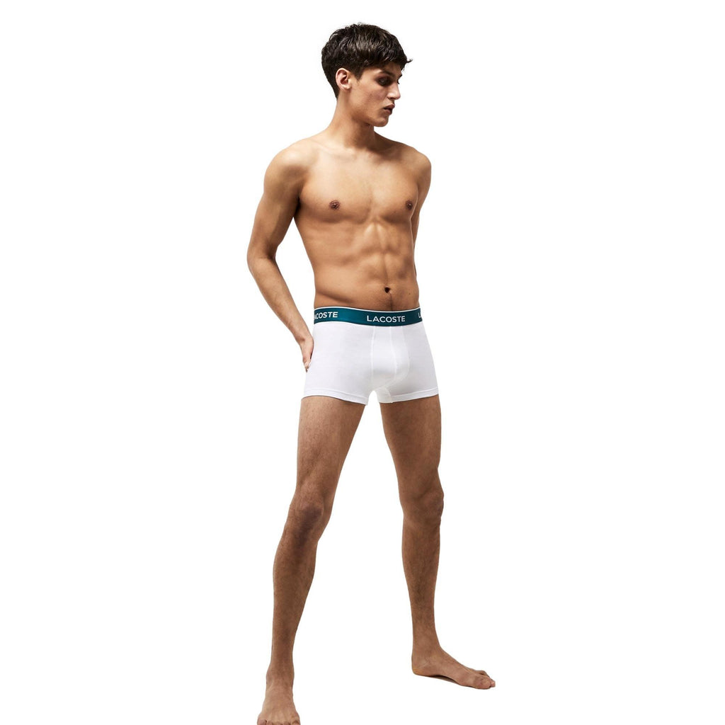 Lacoste Casual Cotton Stretch 3 Pack Trunks - White - Utility Bear