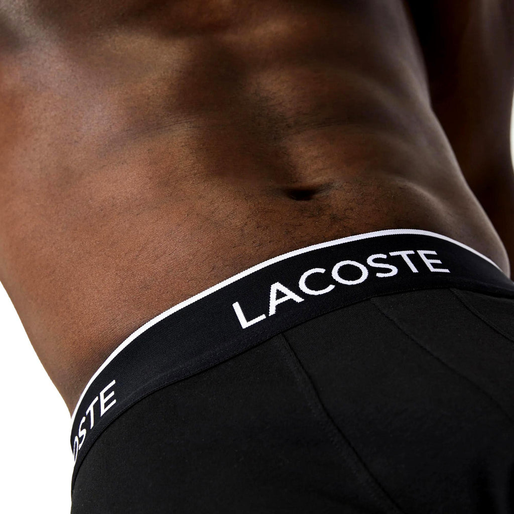 Lacoste Casual Cotton Stretch Boxer Brief 3 Pack - Black/White/Silver Chine - Utility Bear