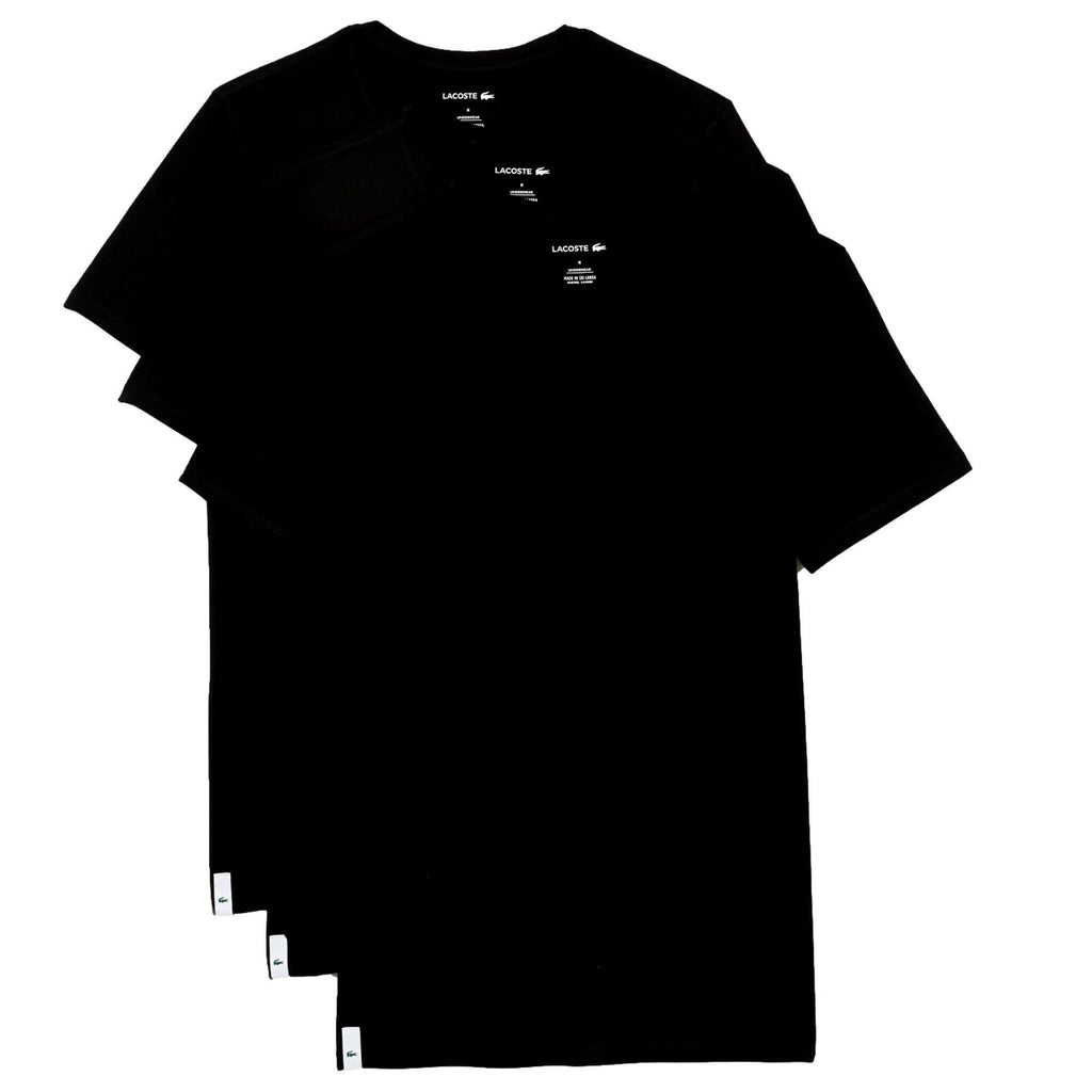 Lacoste Essentials Pure Cotton Crew Neck T-Shirt 3 Pack - Black - Utility Bear
