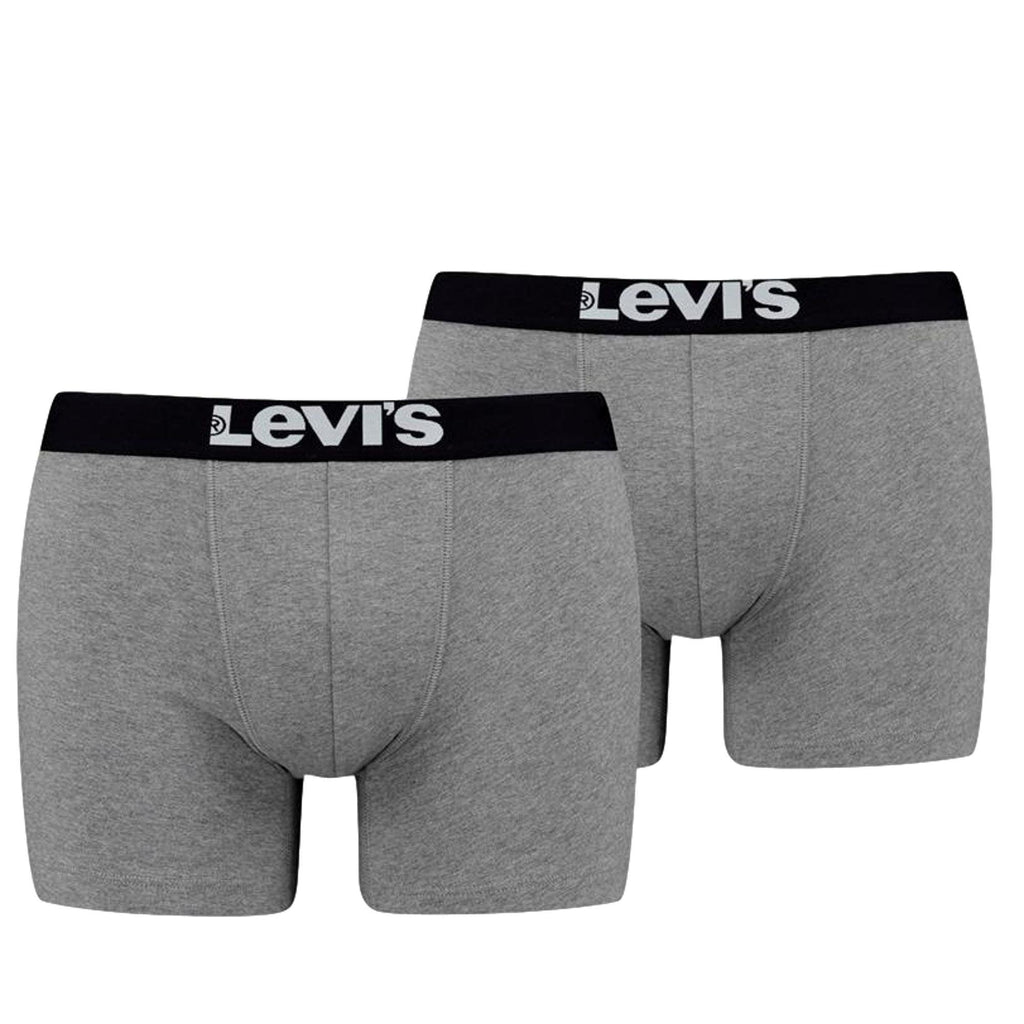 Levi'S 2 Pack Solid Basic Boxer Brief - Middle Grey Melange - Utility Bear