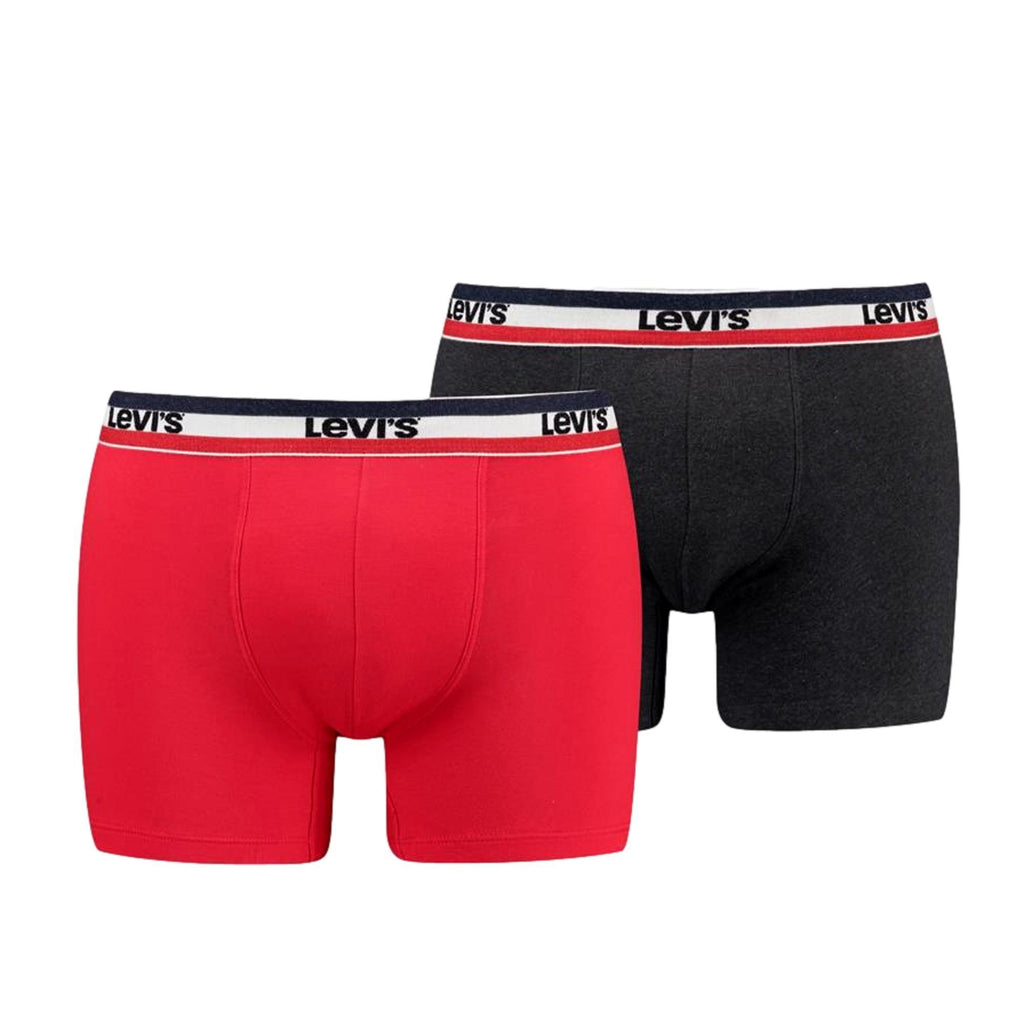 Levi's 2 Pack Sportswear Logo Boxer Brief - Red/Black - Utility Bear