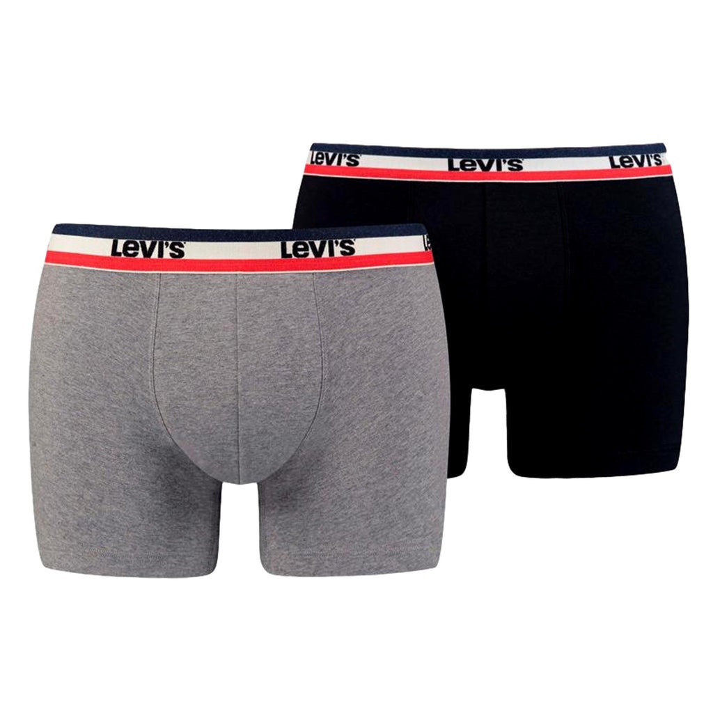 Levi'S 2 Pack Sportswear Logo Colour Boxer Brief - Black/Grey - Utility Bear