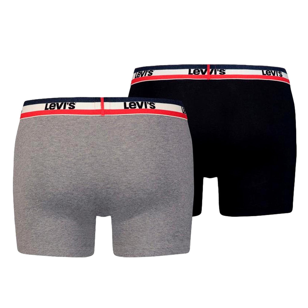 Levi'S 2 Pack Sportswear Logo Colour Boxer Brief - Black/Grey - Utility Bear