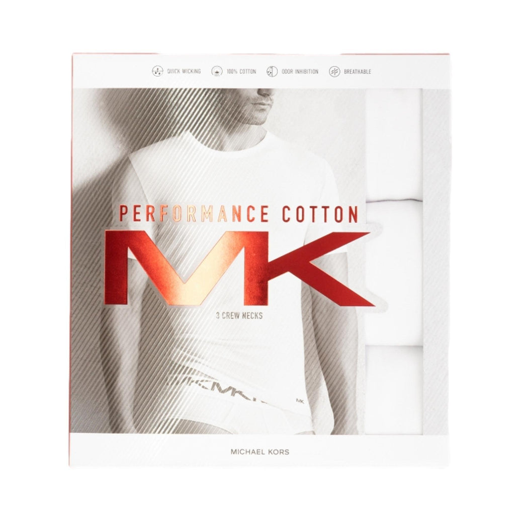 Michael Kors Performance Cotton Basic Crew Neck T-Shirt 3 Pack - White - Utility Bear