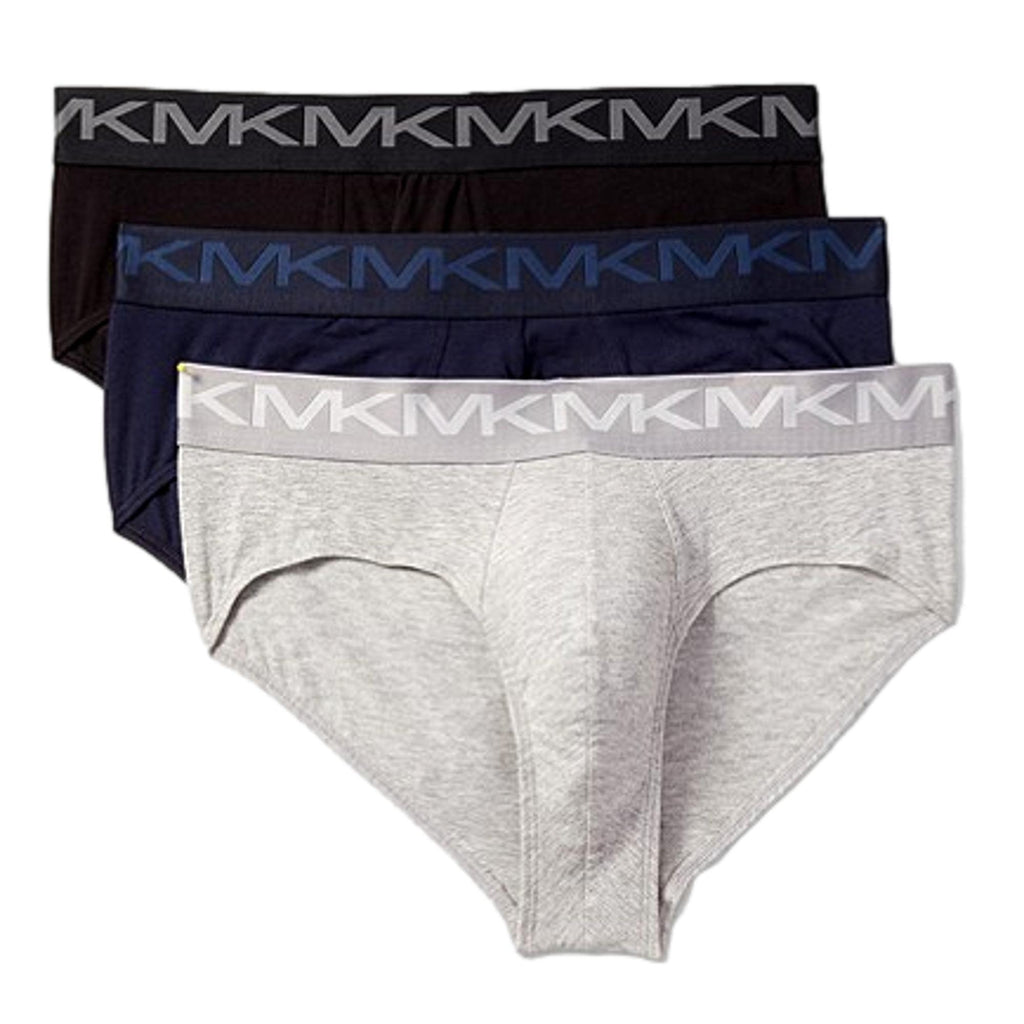 Michael Kors Stretch Factor Cotton Low Rise Brief 3 Pack - Navy/Grey/Black - Utility Bear