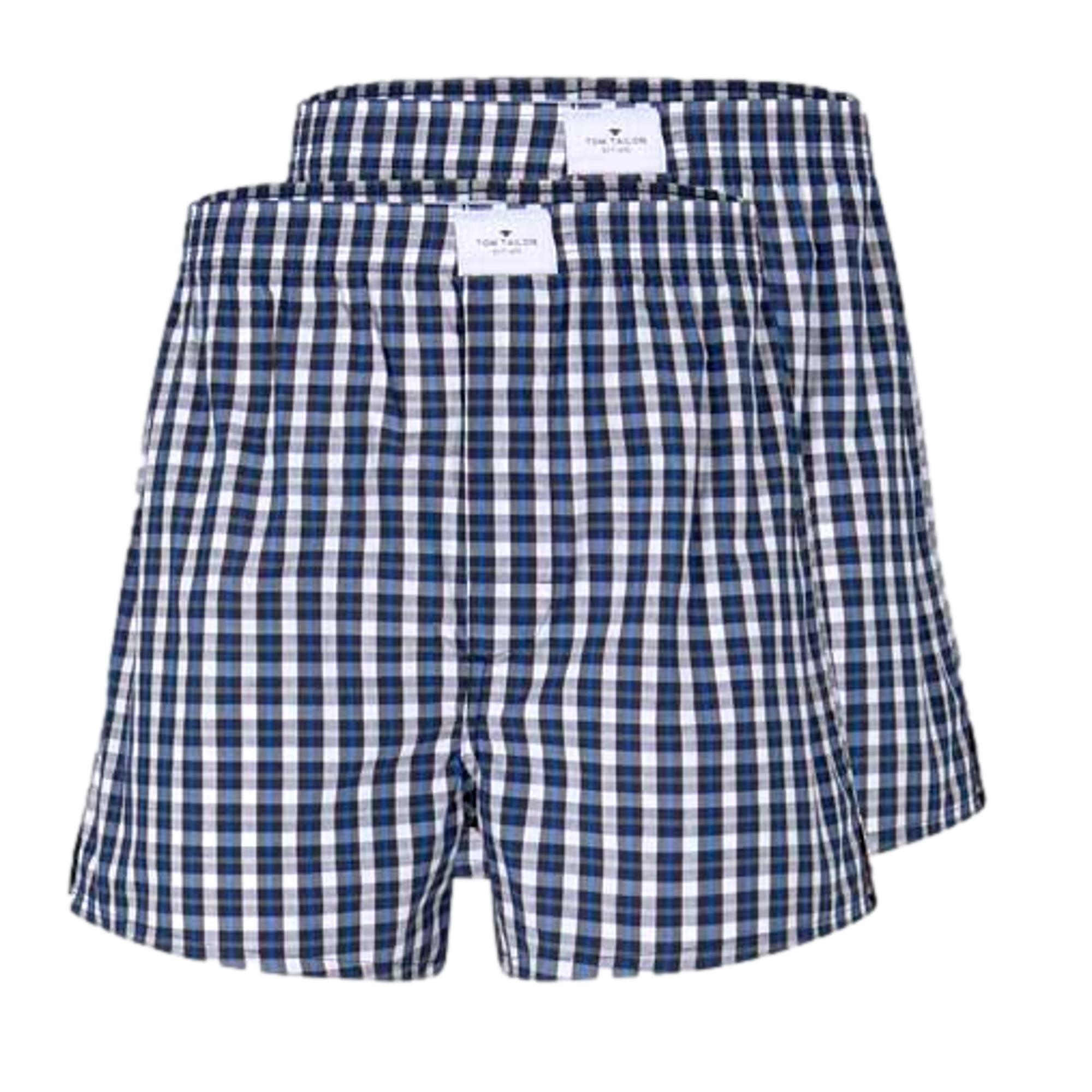 Tom Tailor Woven Boxer Shorts 2 Pack - Navy-Medium-Check - Utility Bear  Apparel & Accessories