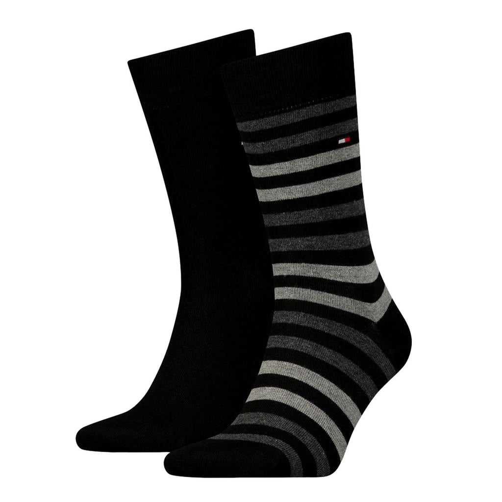Tommy Hilfiger 2 Pack Duo Stripe Sock - Black - Utility Bear