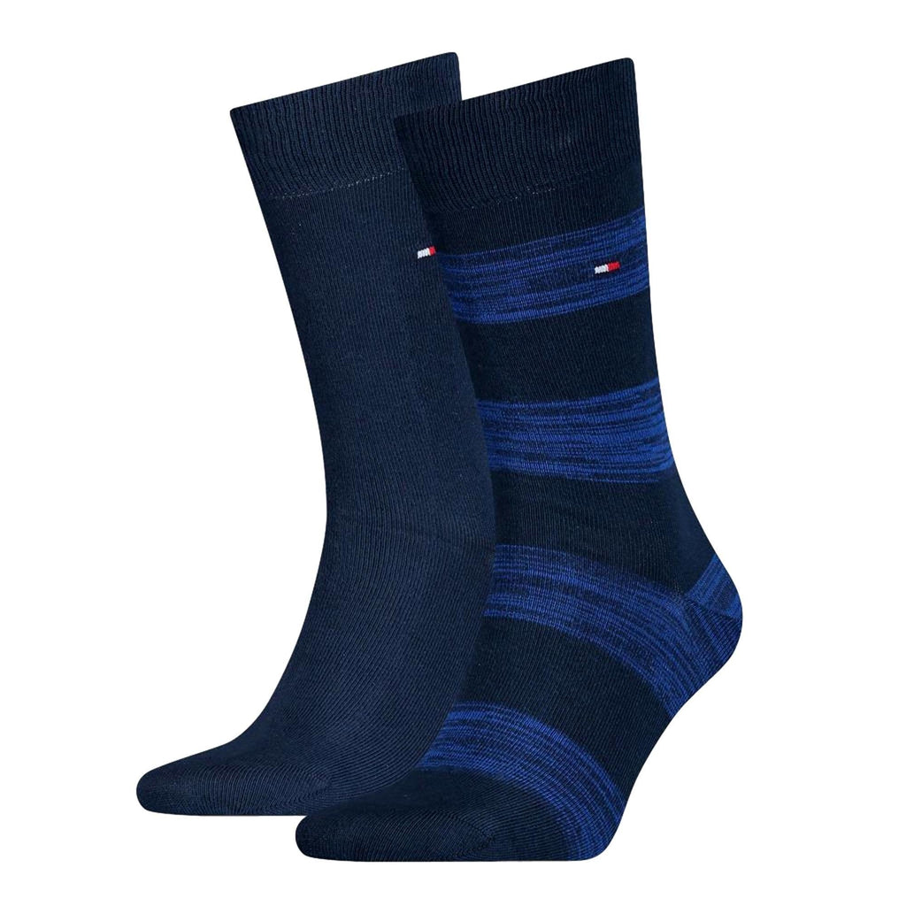 Tommy Hilfiger 2 Pack Rugby Striped Socks - Navy/Blue - Utility Bear