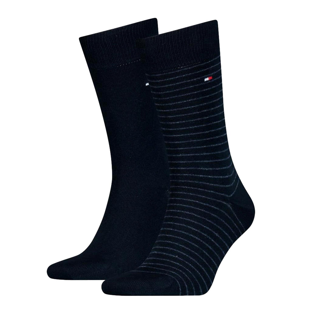 Tommy Hilfiger 2 Pack Small Stripe Socks - Dark Navy - Utility Bear