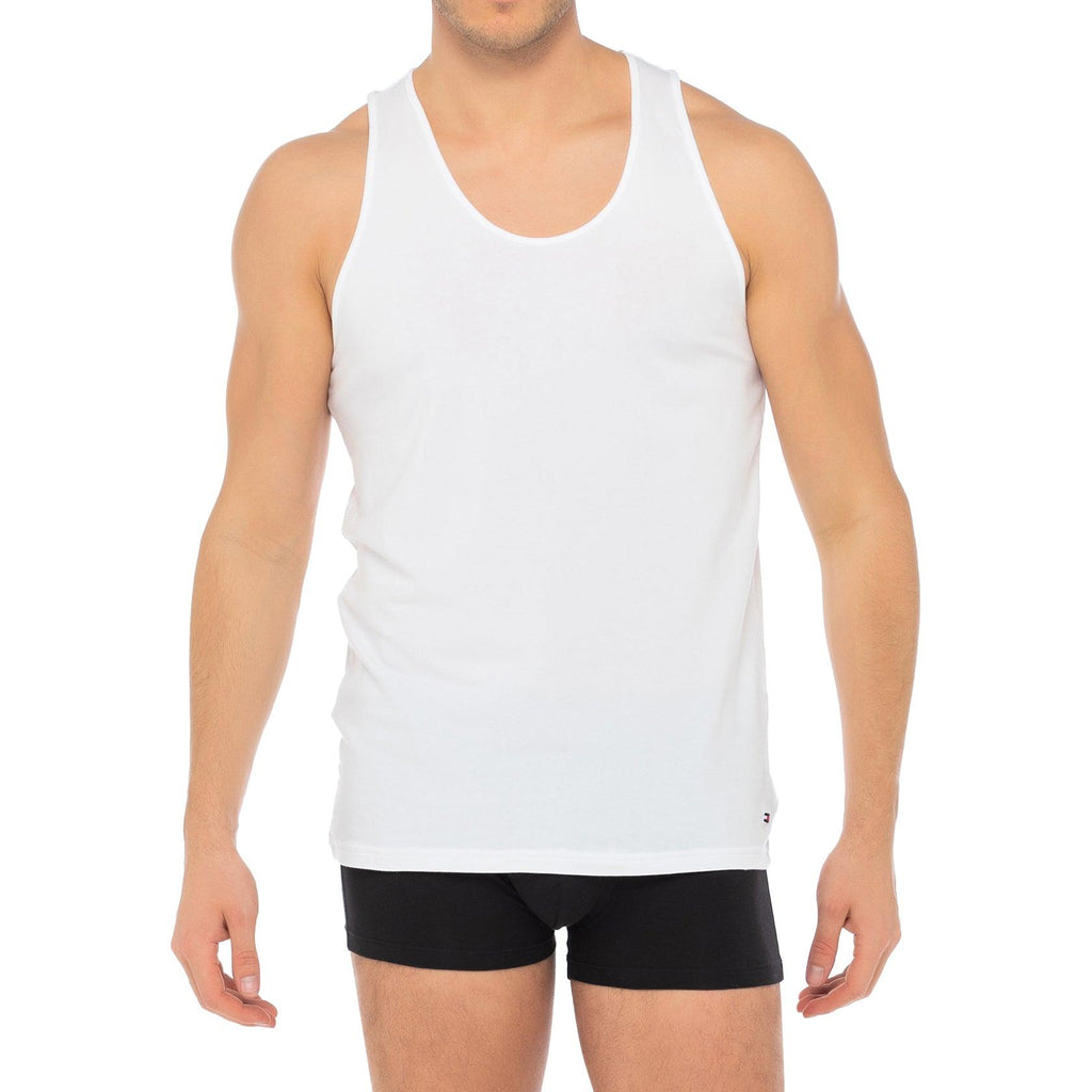 Tommy Hilfiger Mens 3 Pack Cotton Tank Tops - White - Utility Bear