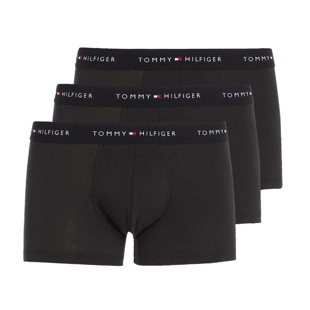 Tommy Hilfiger 3 Pack Essential Logo Waistband Trunks - Black - Utility Bear