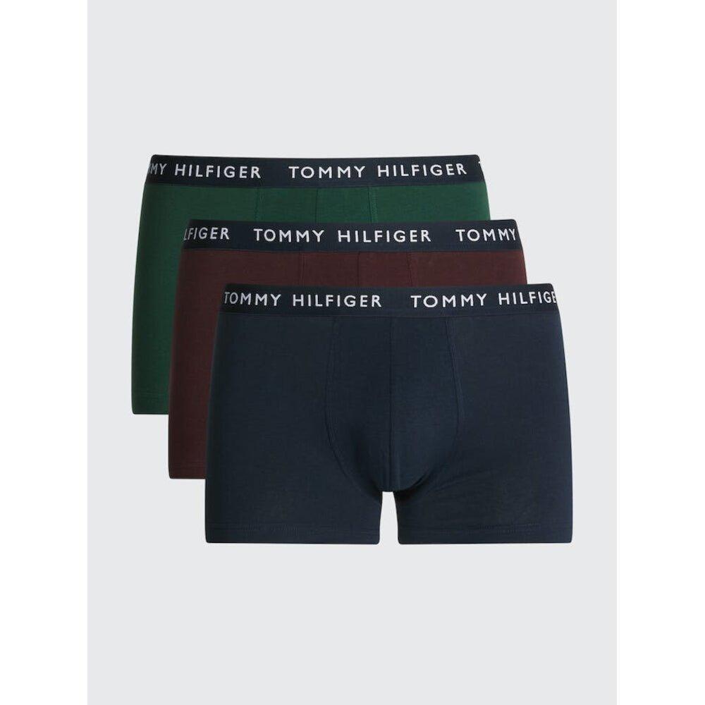 Tommy Hilfiger 3 Pack Recycled Cotton Trunks - Des Sky/Hunter/Deep Burg - Utility Bear