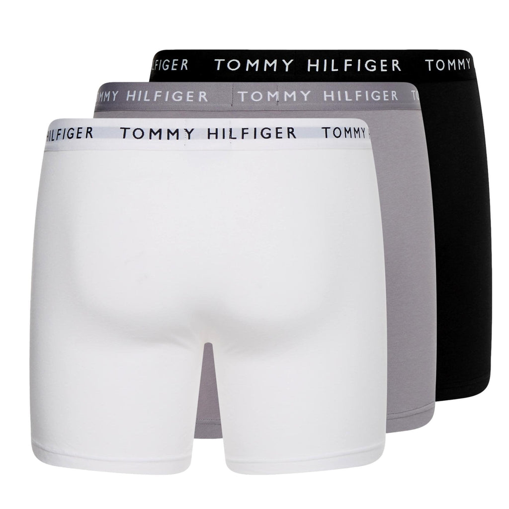 Tommy Hilfiger 3 Pack Stretch Recycled Cotton Boxer Brief- Black/Sublunar/White - Utility Bear