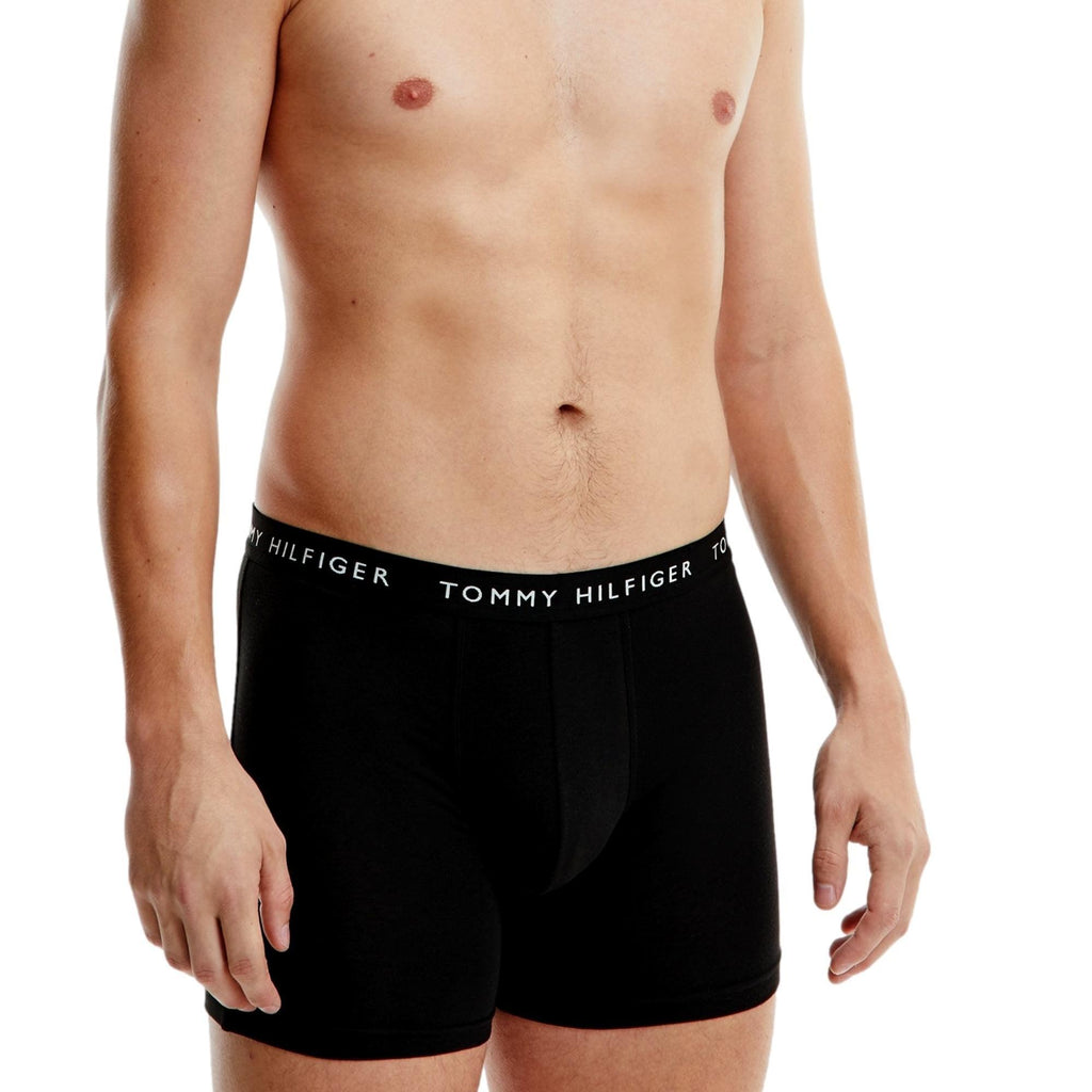 Tommy Hilfiger 3 Pack Stretch Recycled Cotton Boxer Brief- Black/Sublunar/White - Utility Bear