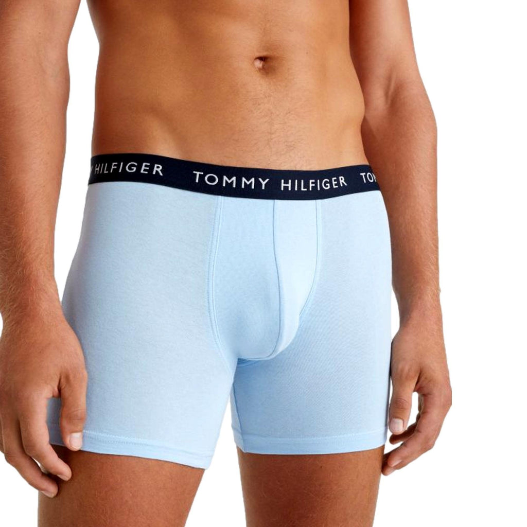 Tommy Hilfiger 3 Pack Stretch Recycled Cotton Boxer Brief- Bold Blue/Iceberg/Empire Flame - Utility Bear