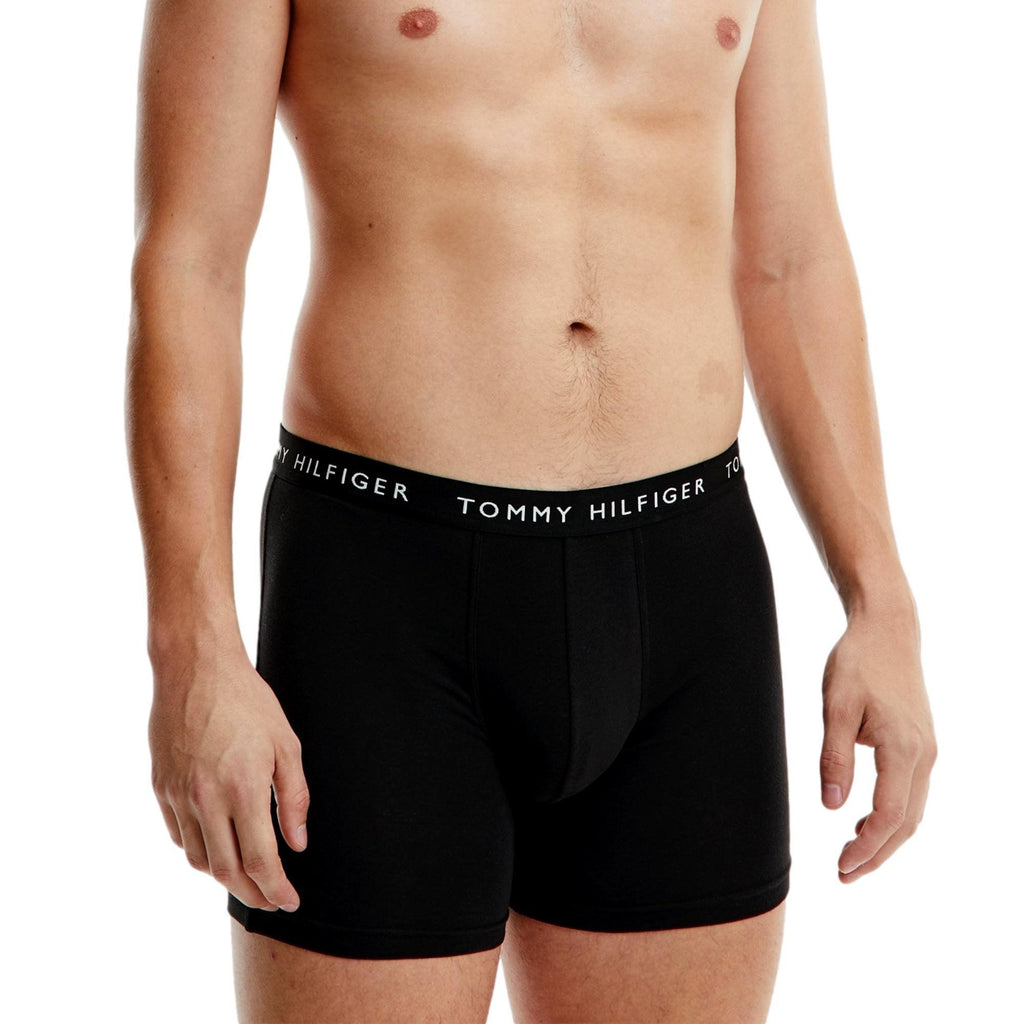Tommy Hilfiger 3 Pack Stretch Recycled Cotton Boxer Briefs - Black - Utility Bear