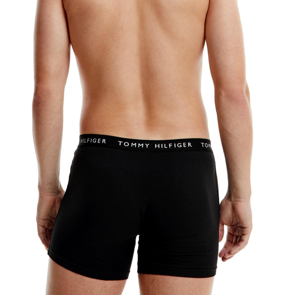 Tommy Hilfiger 3 Pack Stretch Recycled Cotton Boxer Briefs - Black - Utility Bear