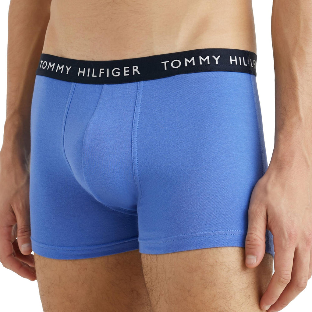 Tommy Hilfiger 3 Pack Stretch Recycled Cotton Trunks - Des Sky/Irs Blue/Pnk Splend - Utility Bear