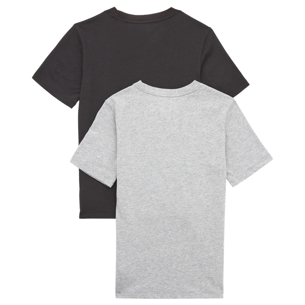 Tommy Hilfiger Boys 2 Pack Organic Cotton Short Sleeve T-Shirts- Medium Grey Heather/Black - Utility Bear
