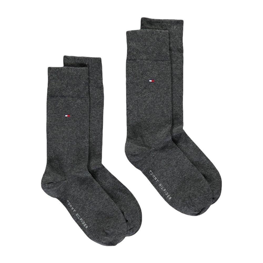 Tommy Hilfiger Classic Solid Socks 2-Pack Anthracite Melange - Utility Bear