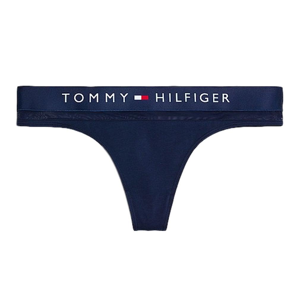 Tommy Hilfiger Cotton Mesh Thong - Navy - Utility Bear