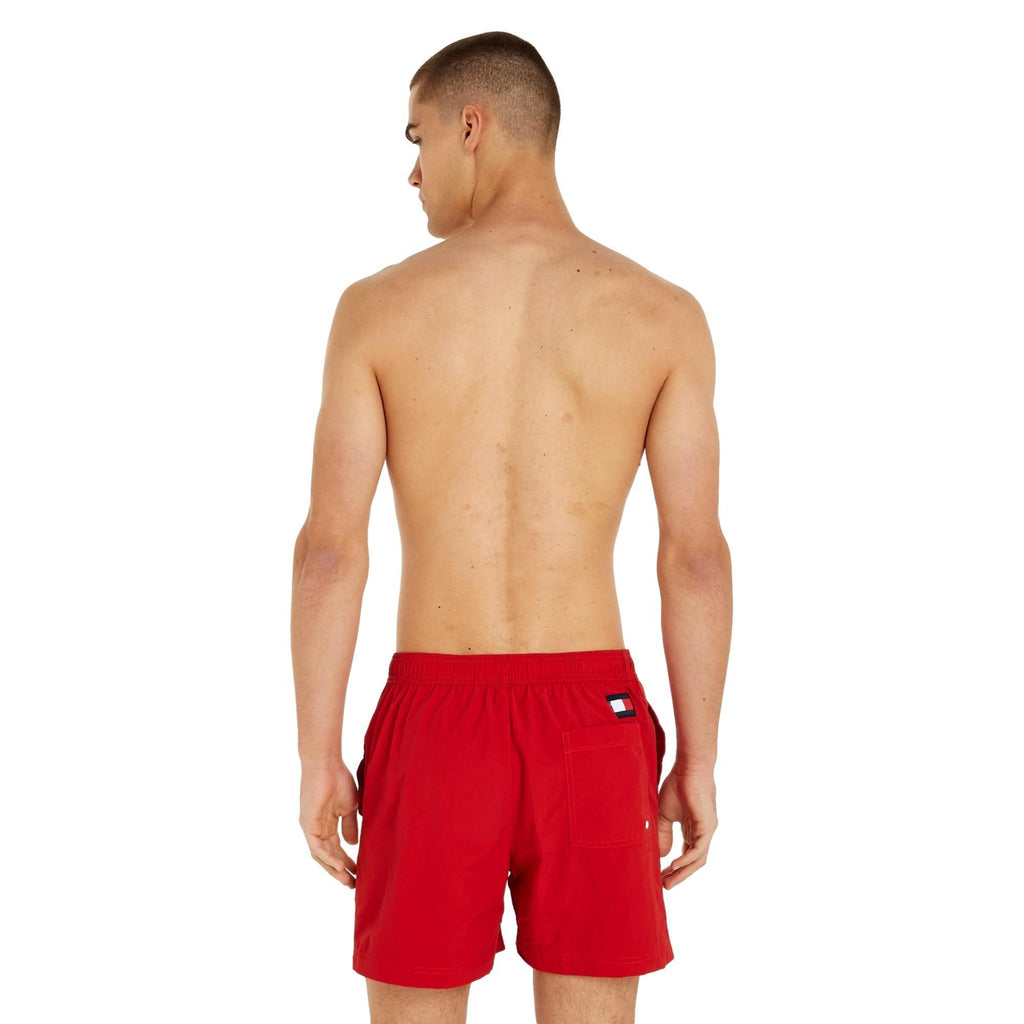 Tommy Hilfiger Flag Mid Length Drawstring Swim Shorts - Primary Red - Utility Bear