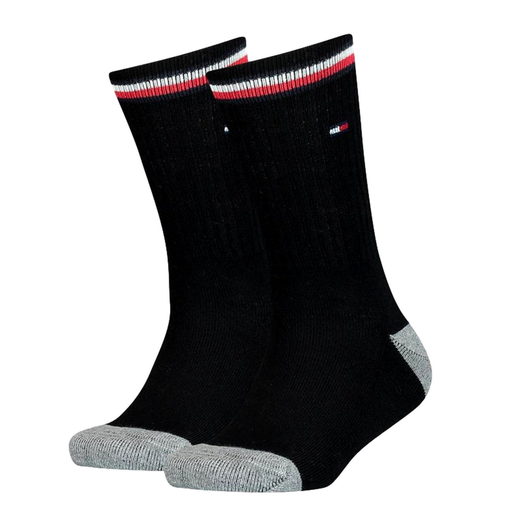 Tommy Hilfiger Kids 2 Pack Iconic Sports Socks - Black - Utility Bear