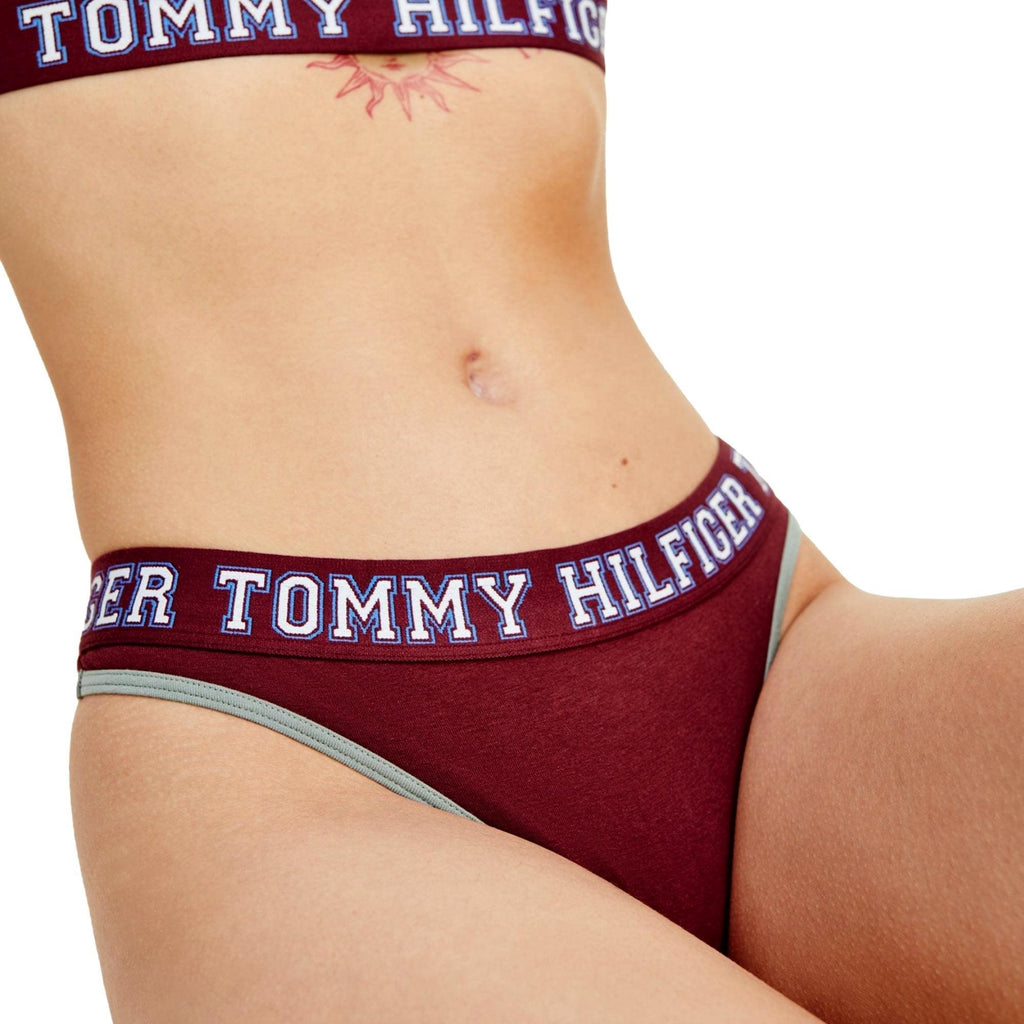 Tommy Hilfiger League Logo Thong - Deep Rouge - Utility Bear