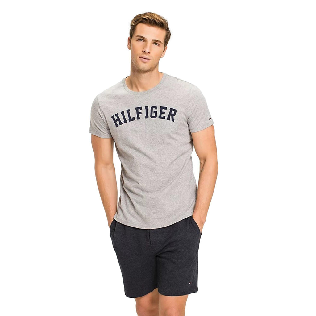 Tommy Hilfiger Logo Cotton T-Shirt - Grey Heather - Utility Bear