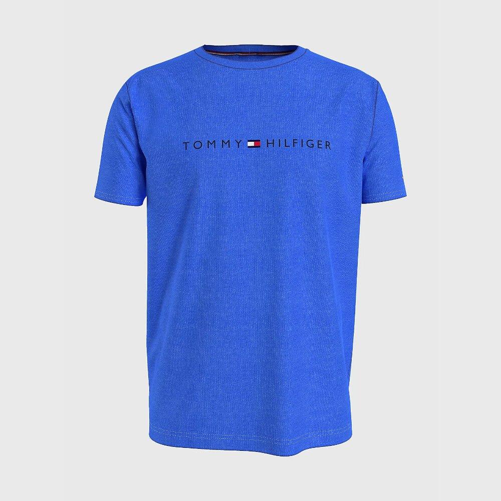 Tommy Hilfiger Logo Crew Neck T-Shirt - Iris Blue - Utility Bear