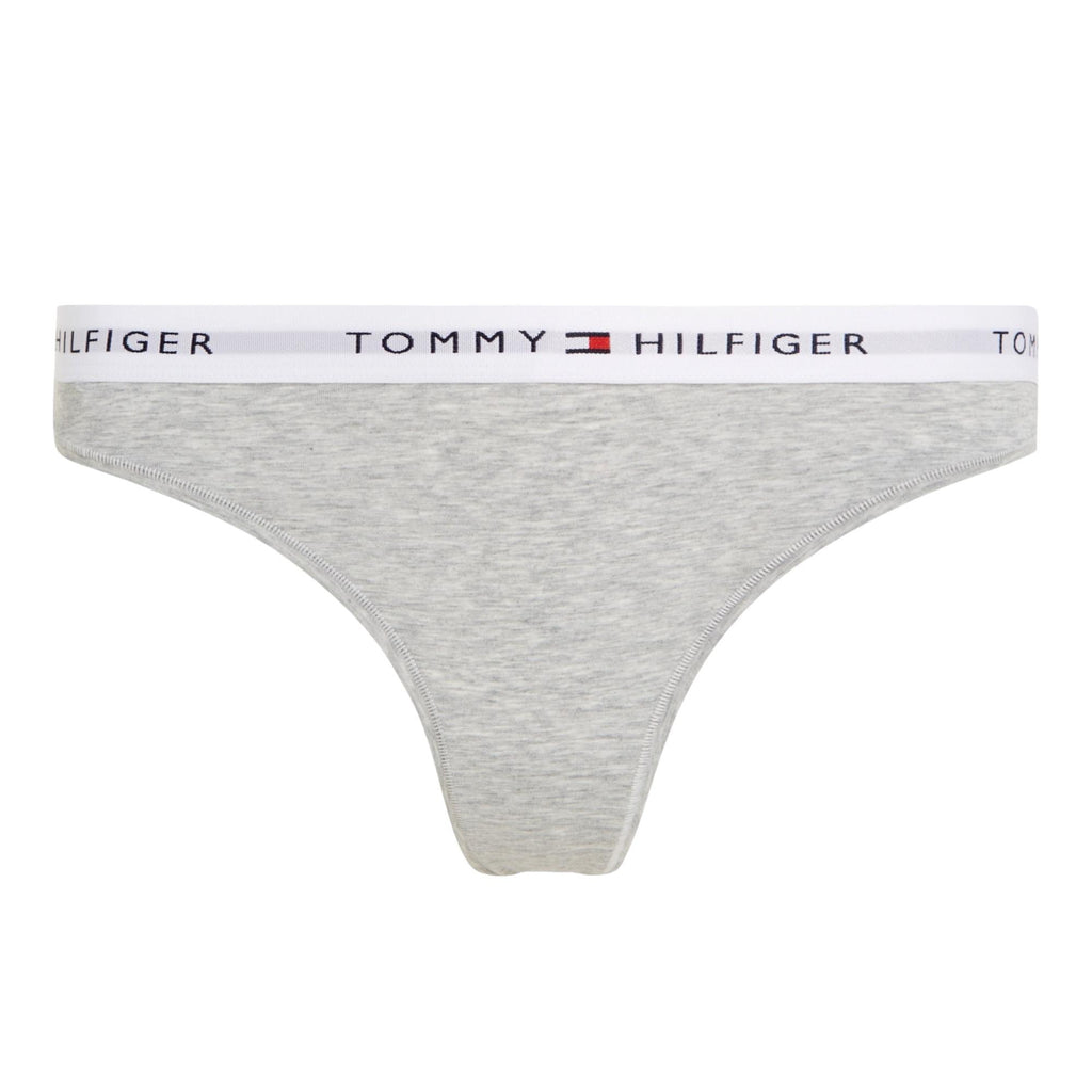 Tommy Hilfiger Logo Waistband Thong - Light Grey Heather - Utility Bear