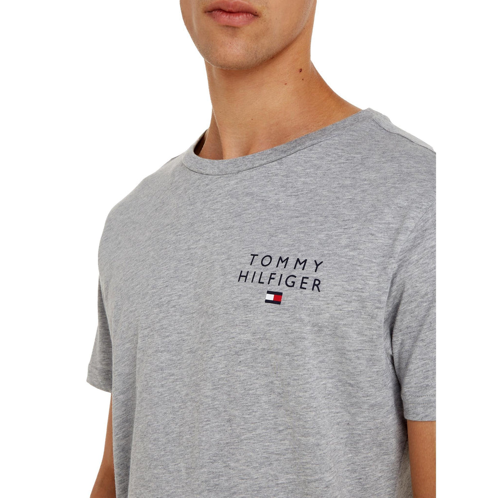 Tommy Hilfiger Men's Logo Short Sleeve T-Shirt - Light Grey Heather - Utility Bear