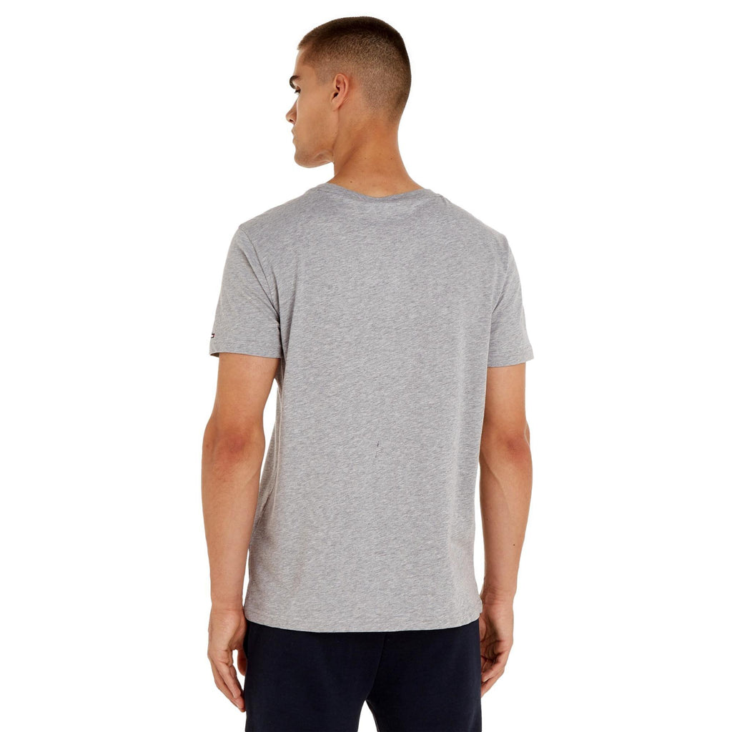 Tommy Hilfiger Men's Logo Short Sleeve T-Shirt - Light Grey Heather - Utility Bear