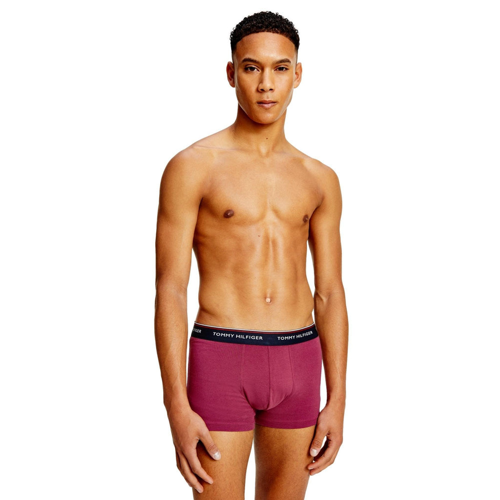 Tommy Hilfiger Premium Essential Cotton Stretch Trunk 3 Pack - Crsn Rudy/Sublunar/Desert Sky - Utility Bear
