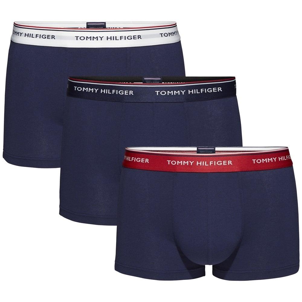 Tommy Hilfiger Premium Essential Stretch Trunk 3 Pack - Navy/Contrast - Utility Bear