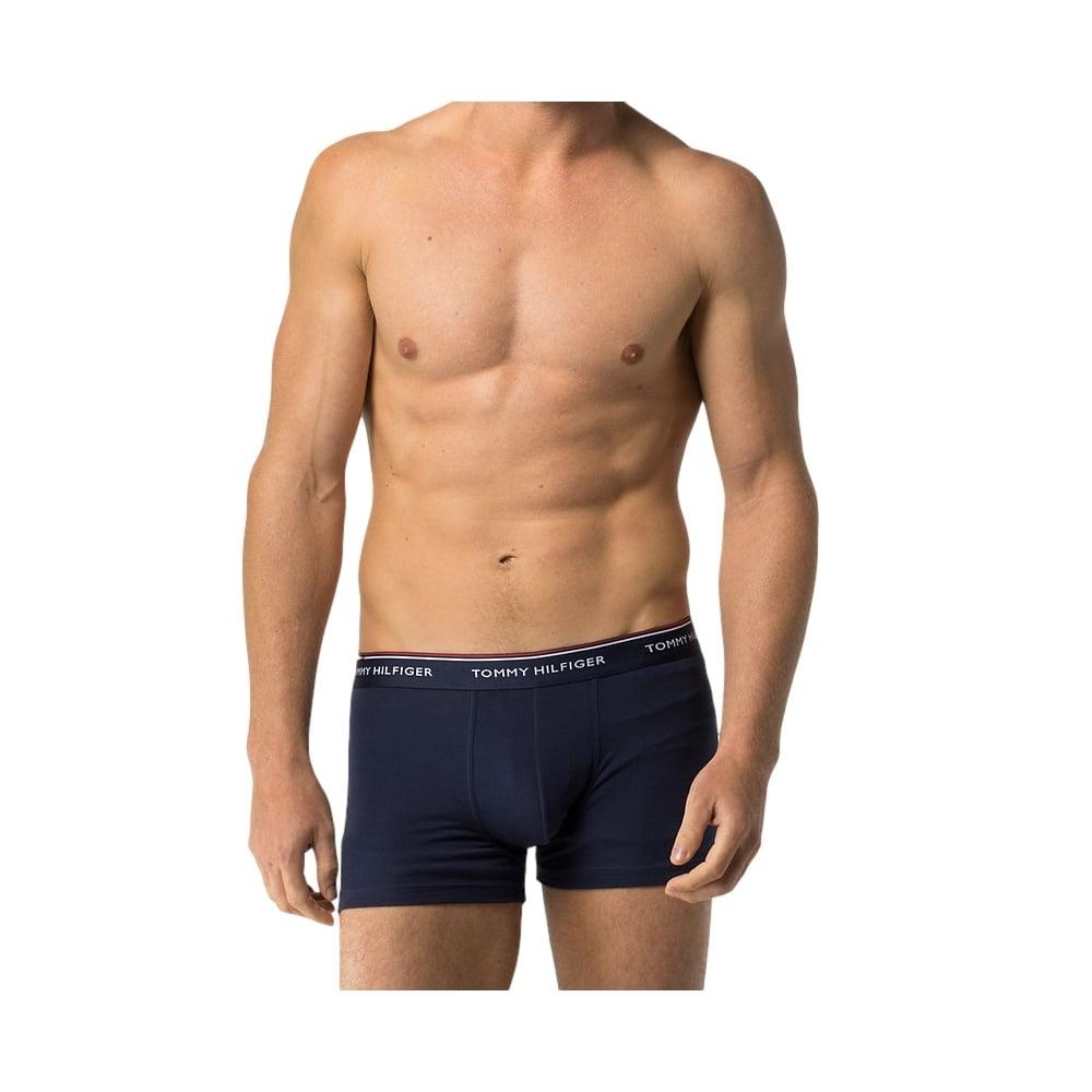 Tommy Hilfiger Premium Essential Stretch Trunk 3 Pack - Navy/White/Tango Red - Utility Bear